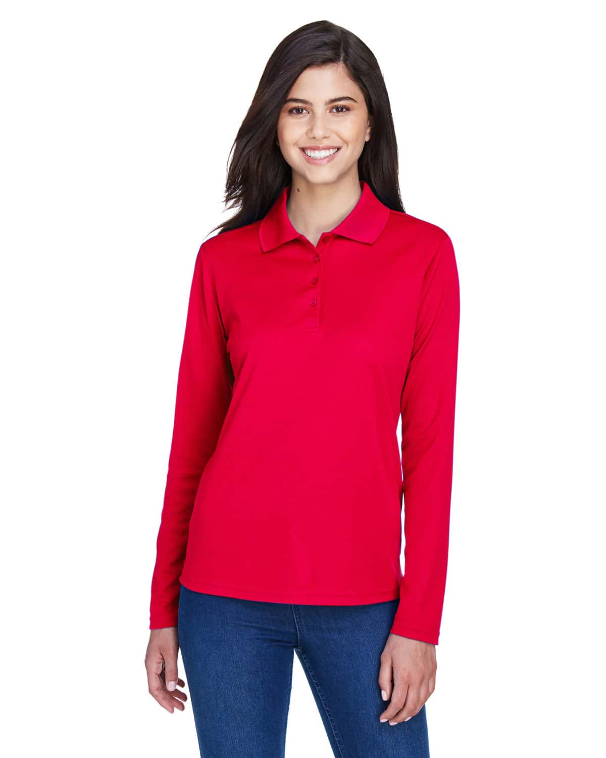 Core365 Ladies Pinnacle Performance Long-Sleeve Pique Polo