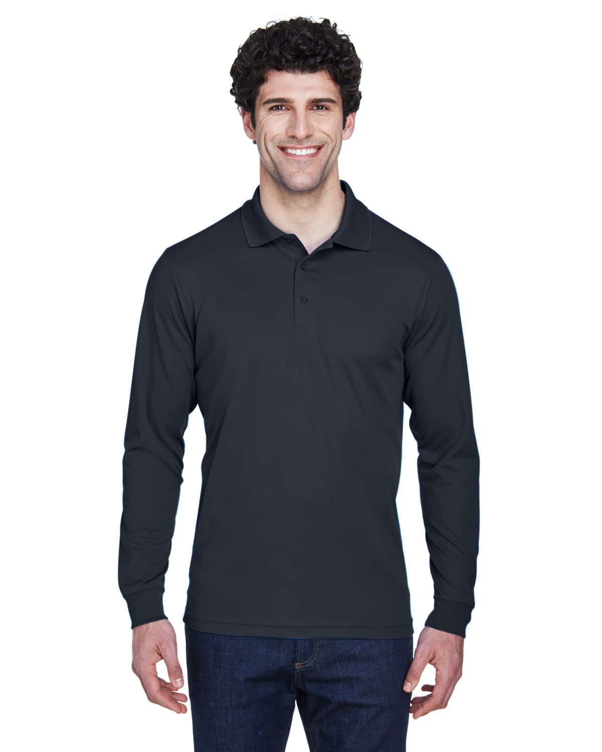 Core365 Men's Pinnacle Performance Long-Sleeve Pique Polo