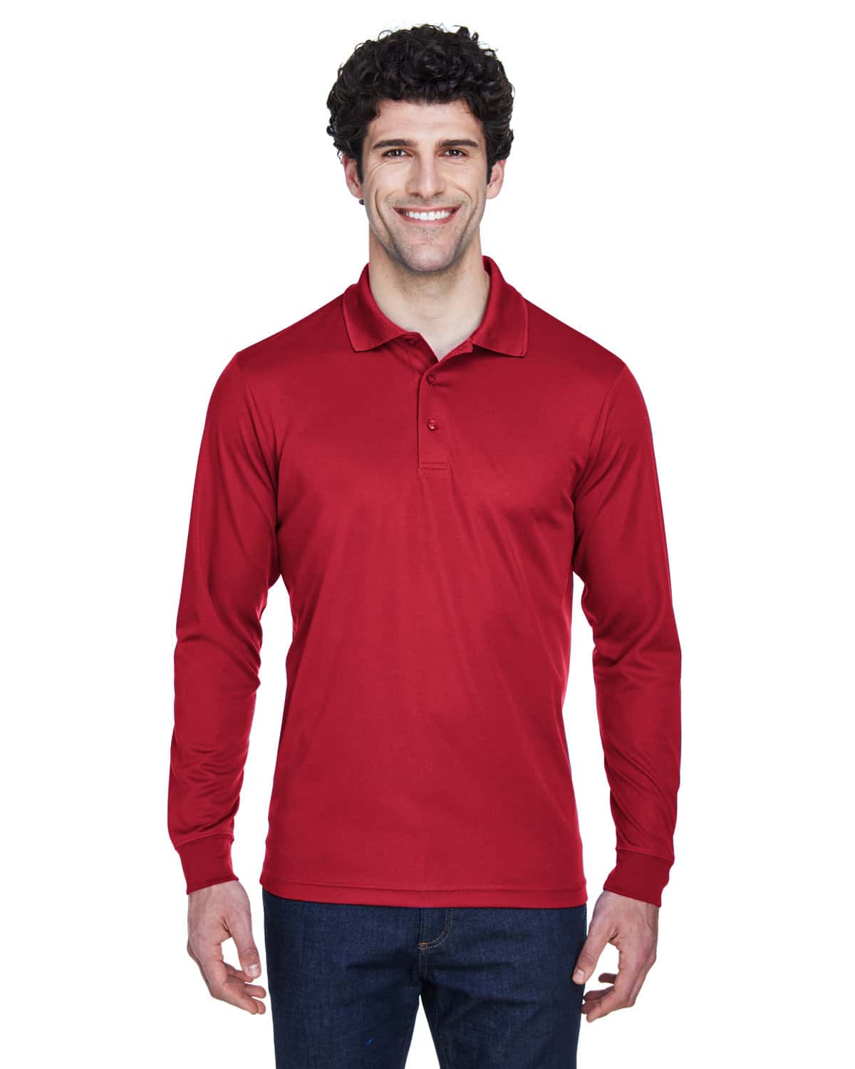 Core365 Men's Pinnacle Performance Long-Sleeve Pique Polo