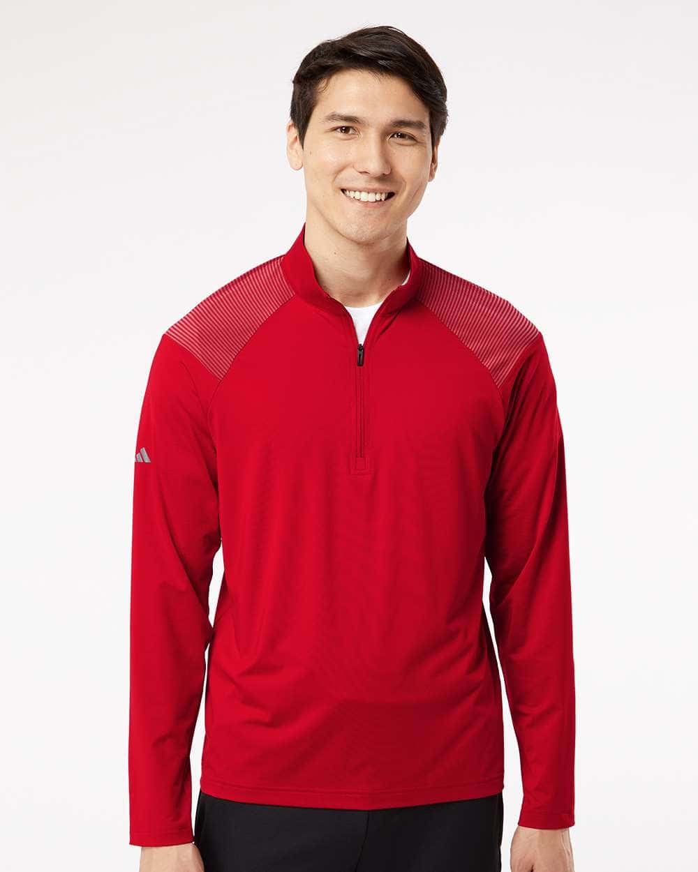 Adidas - Shoulder Stripe Quarter-Zip Pullover